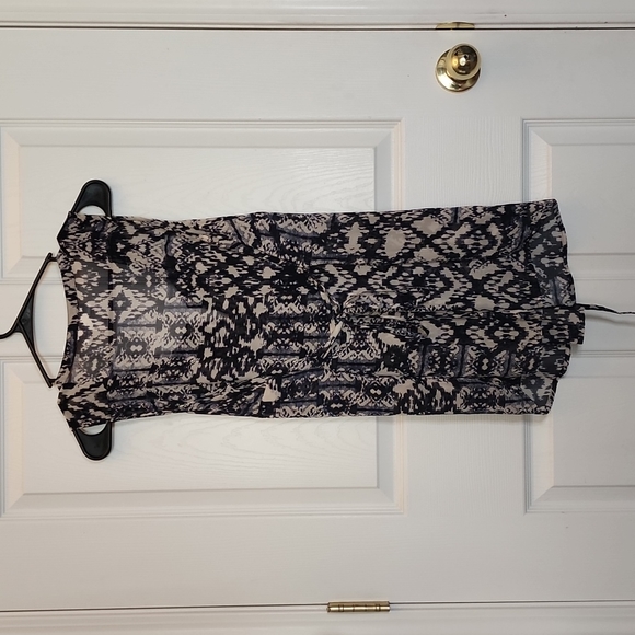 Motherhood Maternity blue black and cream size L with tie string - Picture 4 of 5